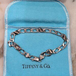 Tiffany & Co. Cuban Link Bracelet 18k Gold & Sterling Silver 925 Bracelet.